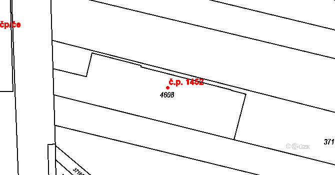 Kyjov 1452 na parcele st. 4608 v KÚ Kyjov, Katastrální mapa