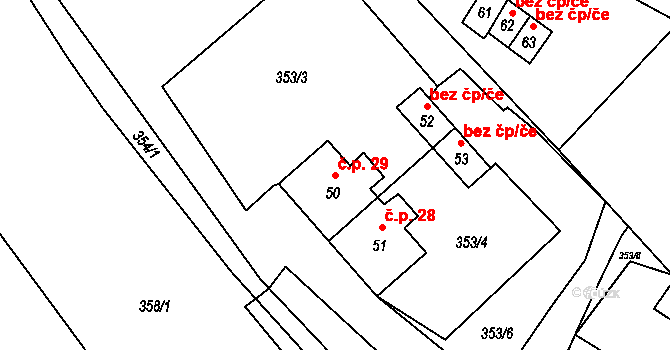Kobylé 29, Pšov na parcele st. 50 v KÚ Kobylé, Katastrální mapa