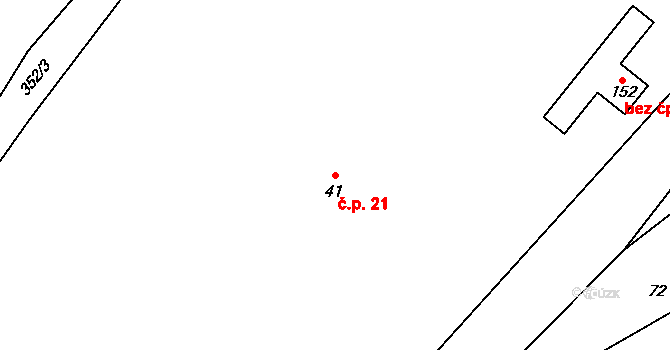 Bubovice 21 na parcele st. 41 v KÚ Bubovice, Katastrální mapa