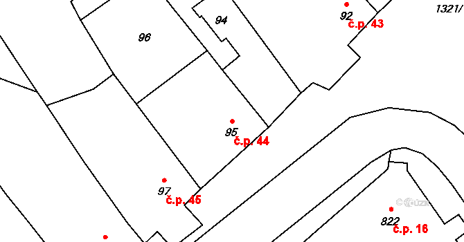 Horka nad Moravou 44 na parcele st. 95 v KÚ Horka nad Moravou, Katastrální mapa
