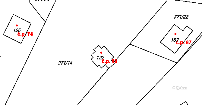 Nedvězí 69, Slaná na parcele st. 122 v KÚ Nedvězí u Semil, Katastrální mapa