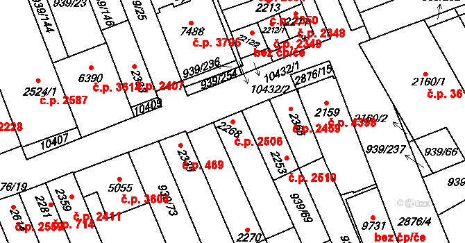 Hodonín 2506 na parcele st. 2268 v KÚ Hodonín, Katastrální mapa