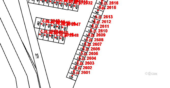 Brníčko 2608, Uničov na parcele st. 139 v KÚ Brníčko, Katastrální mapa