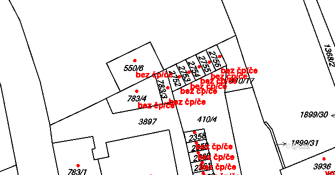 Vrchlabí 39096327 na parcele st. 783/3 v KÚ Vrchlabí, Katastrální mapa
