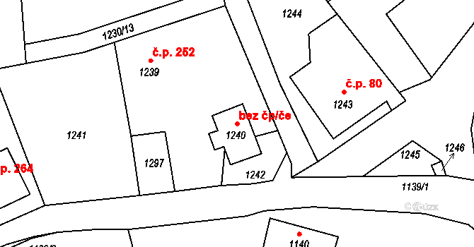 Nový Bor 39779327 na parcele st. 1240 v KÚ Arnultovice u Nového Boru, Katastrální mapa