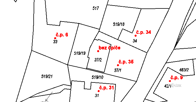 Malšice 41647327 na parcele st. 37/2 v KÚ Obora u Maršova, Katastrální mapa