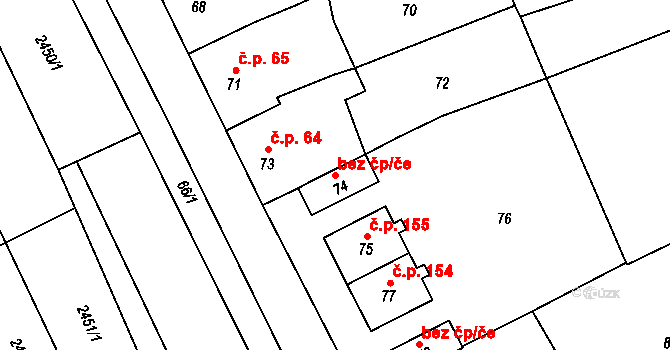 Mořice 42104327 na parcele st. 74 v KÚ Mořice, Katastrální mapa