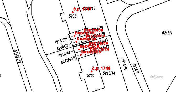 Frýdek-Místek 46612327 na parcele st. 5218/43 v KÚ Frýdek, Katastrální mapa