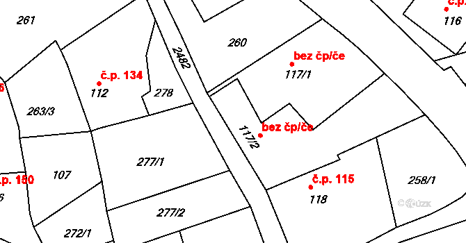 Vítkov 48475327 na parcele st. 117/2 v KÚ Klokočov u Vítkova, Katastrální mapa