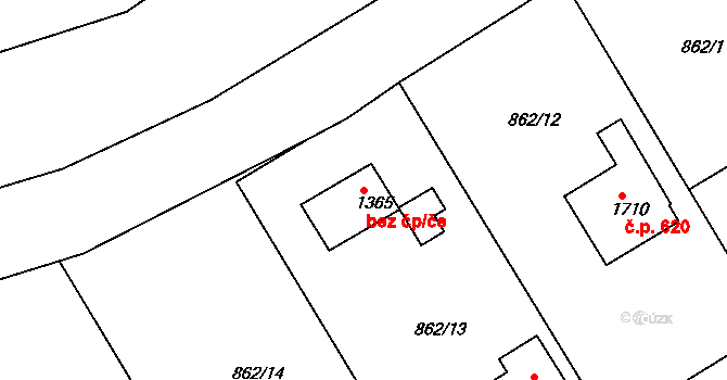 Litovel 49534327 na parcele st. 1365 v KÚ Litovel, Katastrální mapa