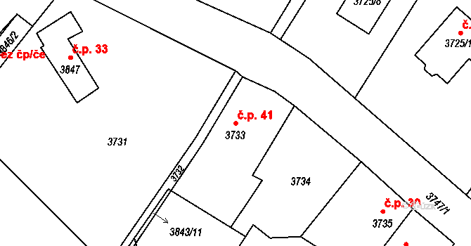 Koudelka 41, Holice na parcele st. 3733 v KÚ Holice v Čechách, Katastrální mapa