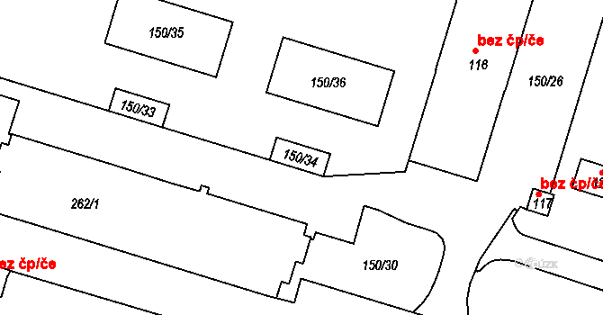 Rožnov 91839327 na parcele st. 150/34 v KÚ Neznášov, Katastrální mapa