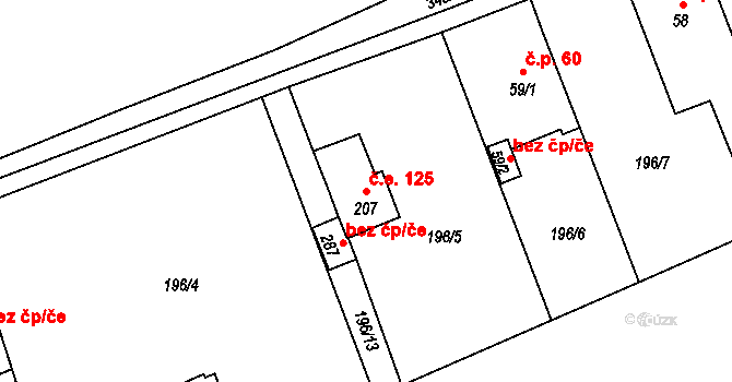 Štěnkov 125, Třebechovice pod Orebem na parcele st. 207 v KÚ Štěnkov, Katastrální mapa