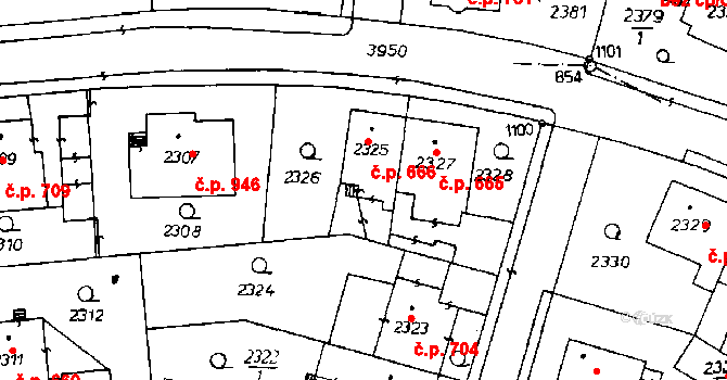 Poděbrady III 666, Poděbrady na parcele st. 2325 v KÚ Poděbrady, Katastrální mapa