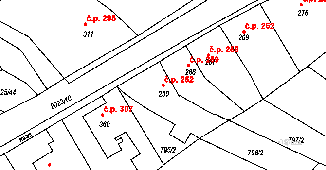 Staňkov I 252, Staňkov na parcele st. 259 v KÚ Staňkov-město, Katastrální mapa