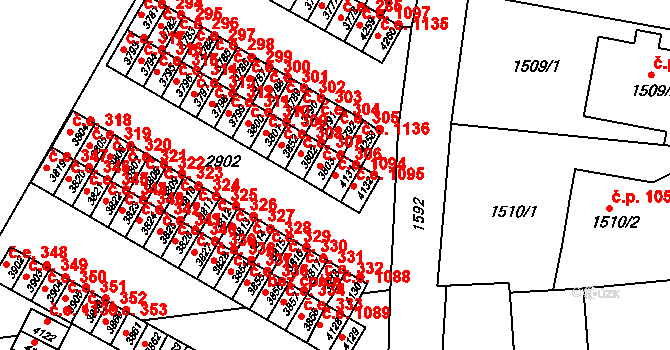 Kuřim 1094 na parcele st. 4131 v KÚ Kuřim, Katastrální mapa
