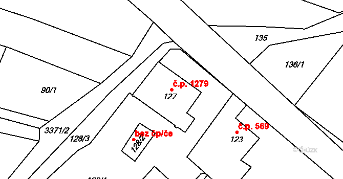 Poruba 1279, Orlová na parcele st. 127 v KÚ Poruba u Orlové, Katastrální mapa