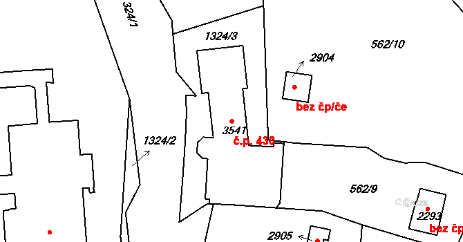 Horní Brána 430, Český Krumlov na parcele st. 3541 v KÚ Český Krumlov, Katastrální mapa