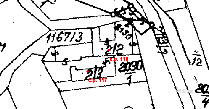 Budkov 118 na parcele st. 2/2 v KÚ Budkov, Katastrální mapa