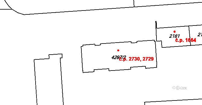 Zábřeh 2729,2730, Ostrava na parcele st. 4297/2 v KÚ Zábřeh nad Odrou, Katastrální mapa