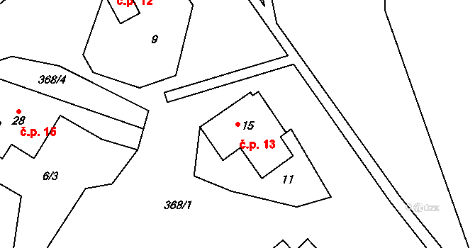 Vrtěžíř 13, Štěpánov nad Svratkou na parcele st. 15 v KÚ Vrtěžíř, Katastrální mapa