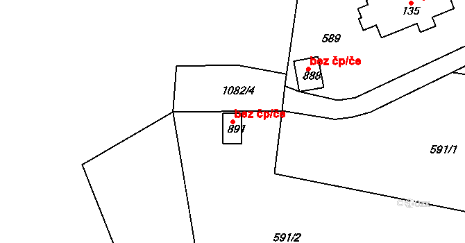 Děčín 40689328 na parcele st. 891 v KÚ Bynov, Katastrální mapa
