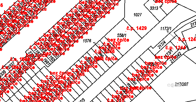 Sezimovo Ústí 40915328 na parcele st. 558/5 v KÚ Sezimovo Ústí, Katastrální mapa