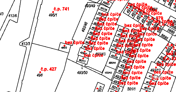 Chomutov 42257328 na parcele st. 493/18 v KÚ Chomutov I, Katastrální mapa