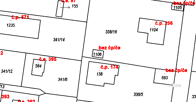Ohrobec 43241328 na parcele st. 1106 v KÚ Ohrobec, Katastrální mapa