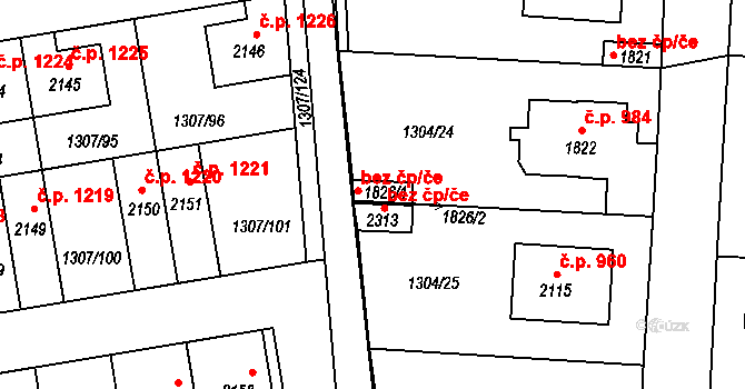 Unhošť 44404328 na parcele st. 1826/1 v KÚ Unhošť, Katastrální mapa