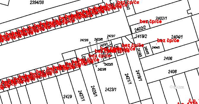 Brno 47326328 na parcele st. 2423/8 v KÚ Královo Pole, Katastrální mapa