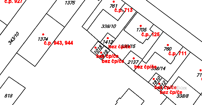 Přeštice 47413328 na parcele st. 1019 v KÚ Přeštice, Katastrální mapa