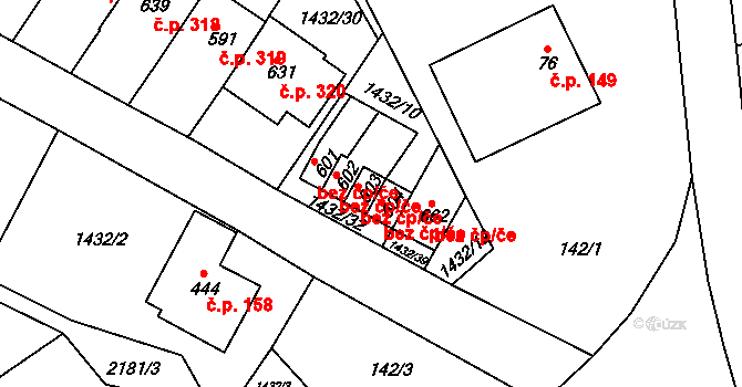 Borová 48026328 na parcele st. 602 v KÚ Borová u Poličky, Katastrální mapa