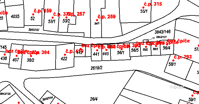 Rakvice 48159328 na parcele st. 440 v KÚ Rakvice, Katastrální mapa