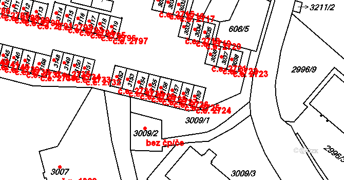 Podlesí 2726, Havířov na parcele st. 3157 v KÚ Bludovice, Katastrální mapa