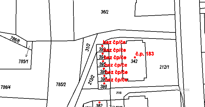 Leskovec 48547328 na parcele st. 394 v KÚ Leskovec, Katastrální mapa