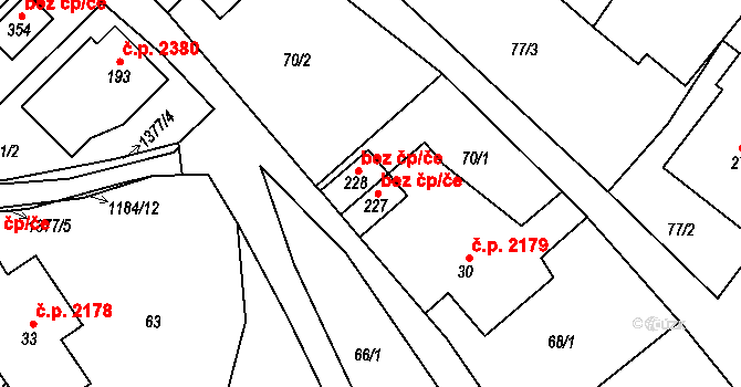 Šumperk 49010328 na parcele st. 227 v KÚ Horní Temenice, Katastrální mapa