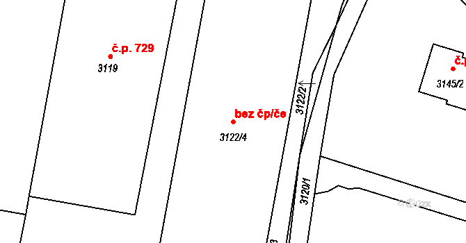 Ostrava 49189328 na parcele st. 3122/4 v KÚ Stará Bělá, Katastrální mapa
