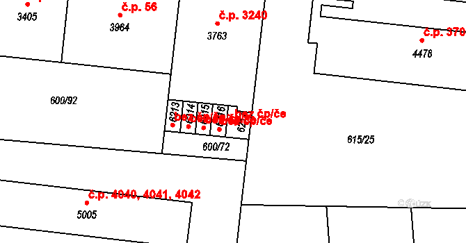 Zlín 49583328 na parcele st. 6217 v KÚ Zlín, Katastrální mapa