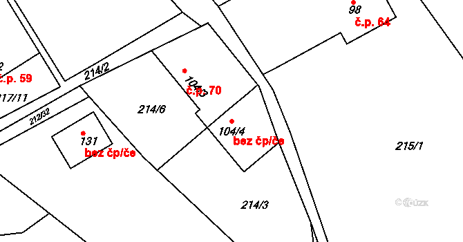 Libošovice 50062328 na parcele st. 104/4 v KÚ Libošovice, Katastrální mapa