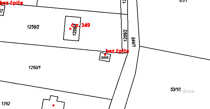 Závišice 50282328 na parcele st. 1260/2 v KÚ Závišice, Katastrální mapa