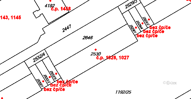 Beroun-Město 1027,1028, Beroun na parcele st. 2530 v KÚ Beroun, Katastrální mapa