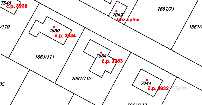 Havlíčkův Brod 3933 na parcele st. 7884 v KÚ Havlíčkův Brod, Katastrální mapa