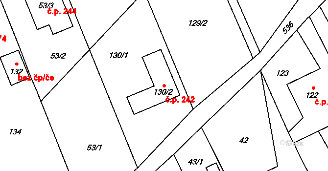 Žimrovice 242, Hradec nad Moravicí na parcele st. 130/2 v KÚ Žimrovice, Katastrální mapa