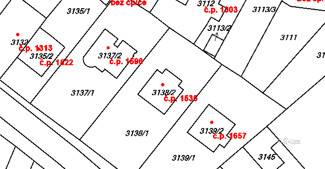 Dobrá Voda u Českých Budějovic 1535 na parcele st. 3138/2 v KÚ Dobrá Voda u Českých Budějovic, Katastrální mapa