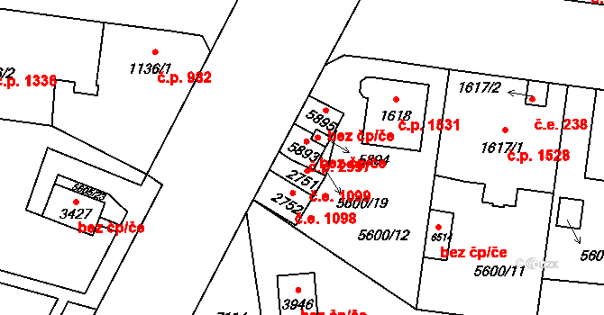Žatec 2997 na parcele st. 5893 v KÚ Žatec, Katastrální mapa