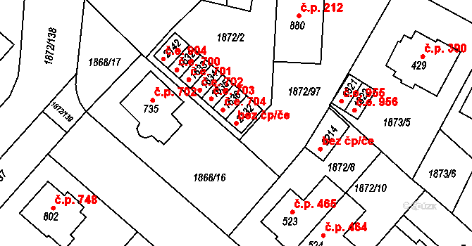 Tišnov 39854329 na parcele st. 2132 v KÚ Tišnov, Katastrální mapa