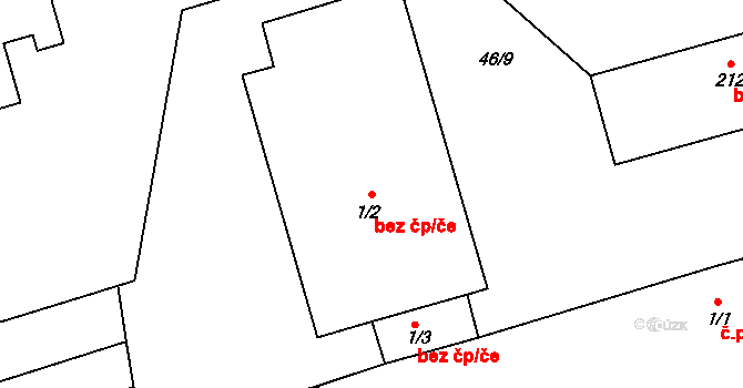 Štěnovický Borek 39987329 na parcele st. 1/2 v KÚ Štěnovický Borek, Katastrální mapa