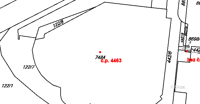 Zlín 4463 na parcele st. 7484 v KÚ Zlín, Katastrální mapa
