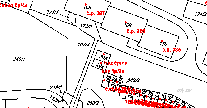 Teplice 45153329 na parcele st. 245 v KÚ Teplice-Řetenice, Katastrální mapa
